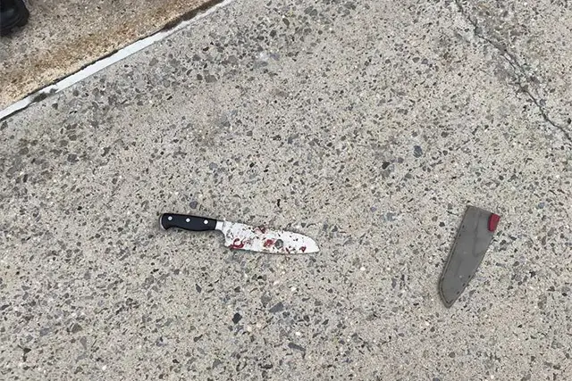 The knife allegedly found at the scene